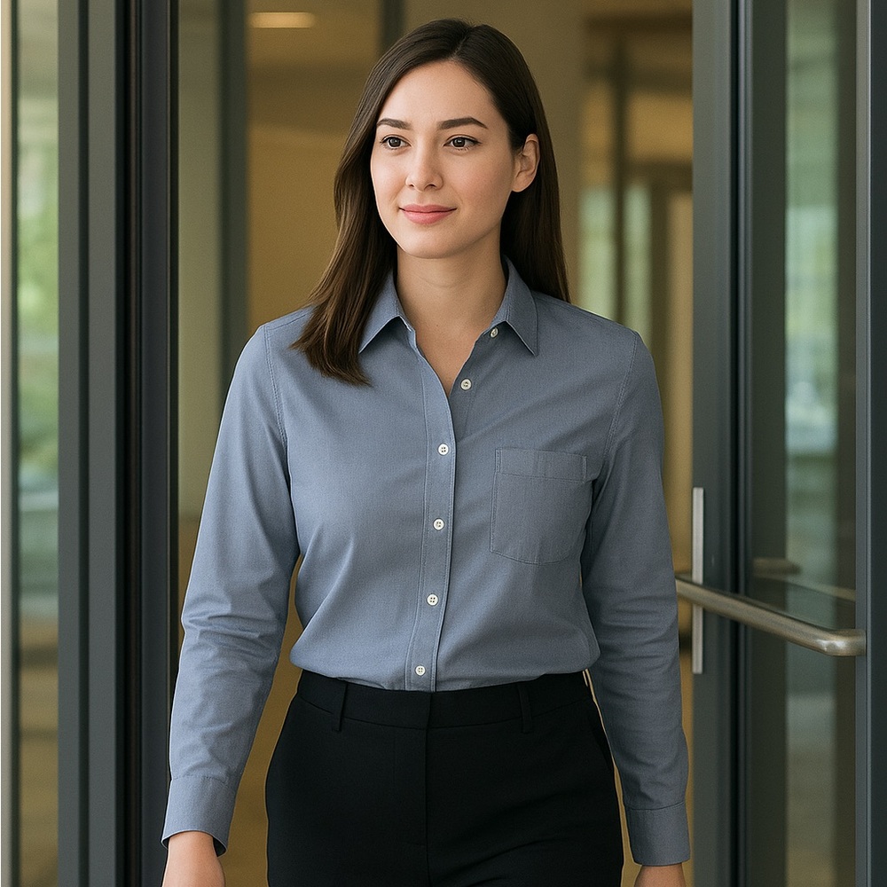 🌸 J. Crew Women's Blue Button-Up Blouse